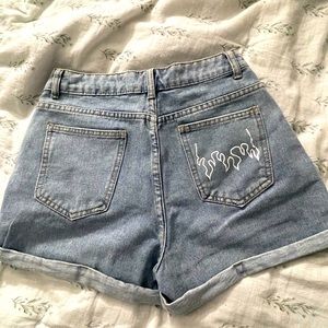 High waisted denim shorts